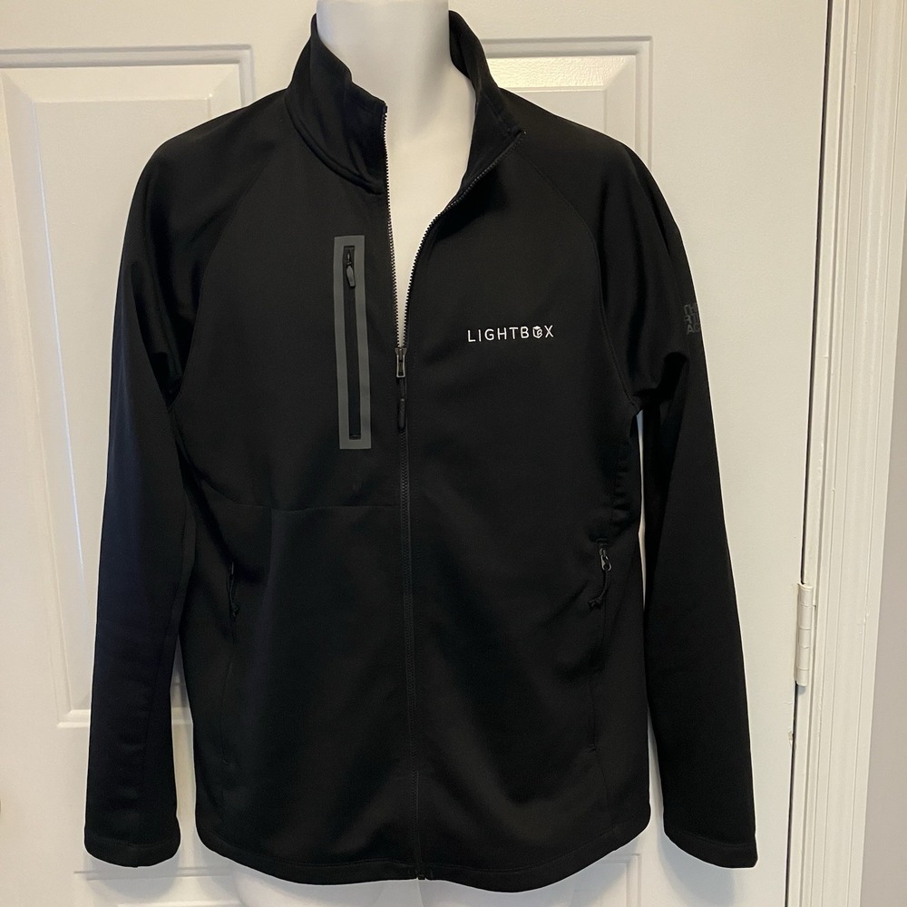 The North Face Jacket Men's Size‎ Medium Black Polyester Collared Zip Up